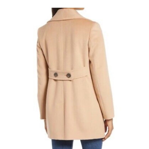 Halogen Atlantic-Pacific Double Breasted Wool Coat Camel Tan Classic Warm - Picture 4 of 17